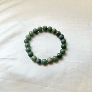 New: 8mm Handmade Green Jade Natural Crystal Bead Bracelet